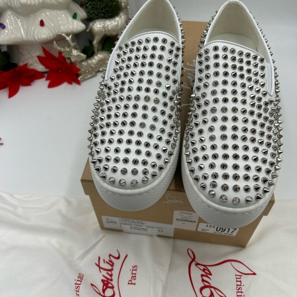 Men's Christian Louboutin roller boat spike slip on sneakers size 44 made Italy - Picture 10 of 11
